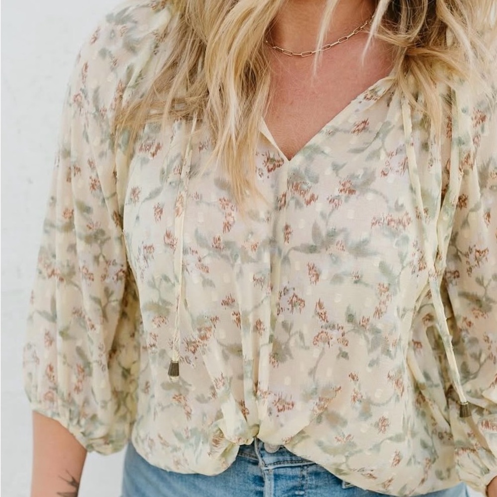 Floral Cream Blouse
